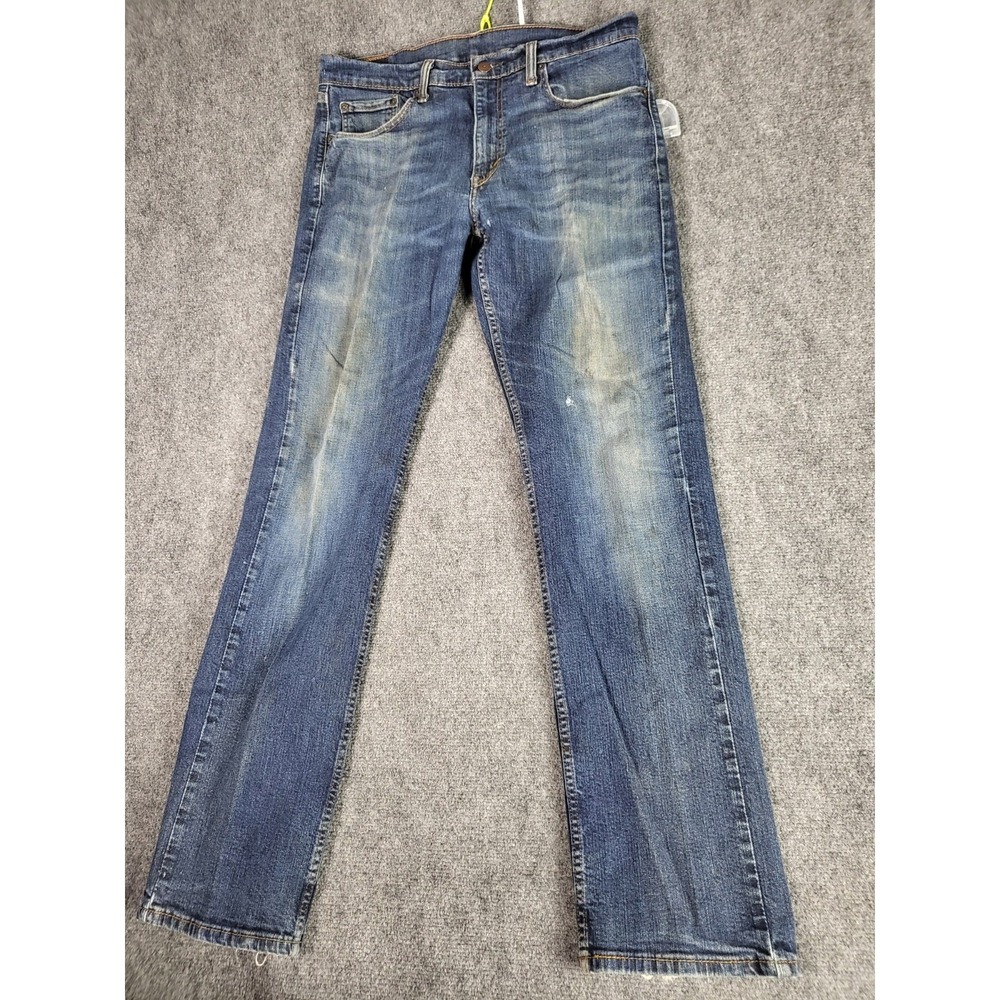 Levis 559 Jeans Mens 34x34 Dark Blue Baggy Relaxed Straight Fit Fade Denim Work
